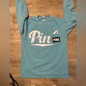 Pink Logo Blue T-Shirt